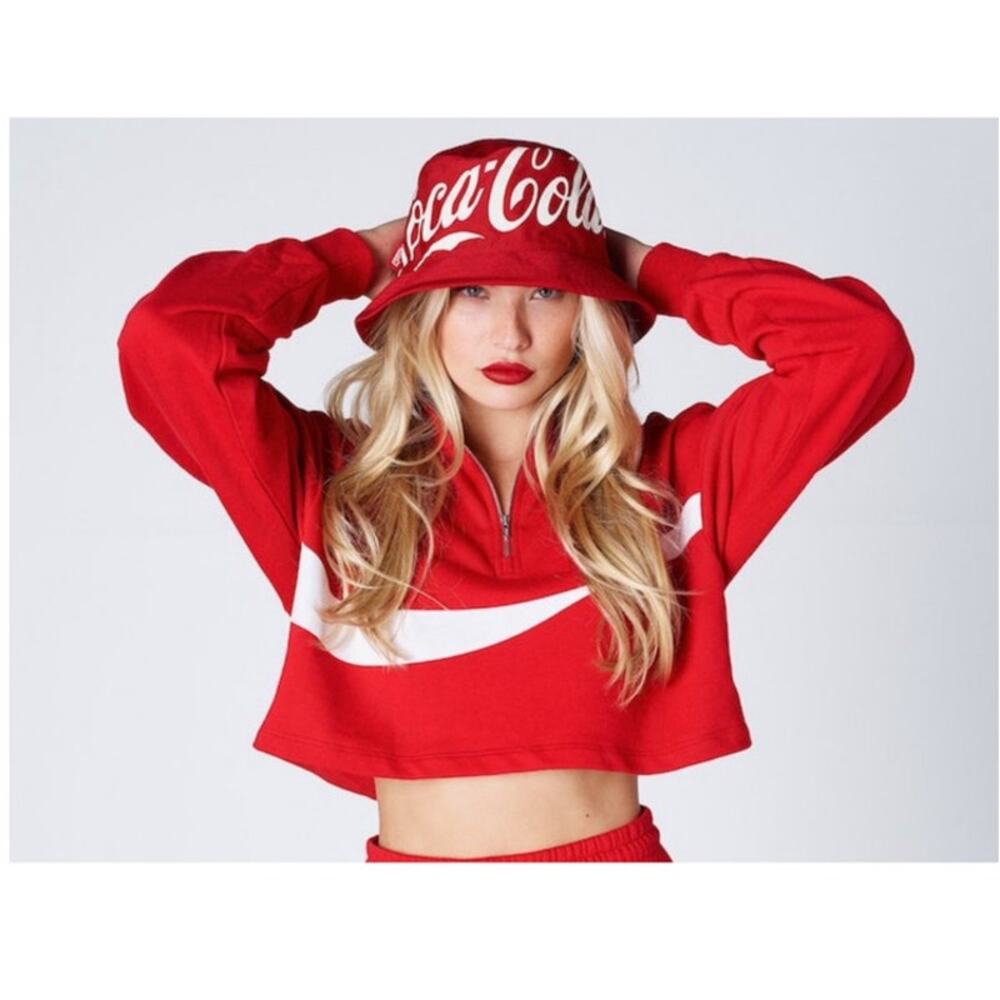 Kith x Coca Cola Cropped Half Zip Sweatshirt Streetwear Womens S